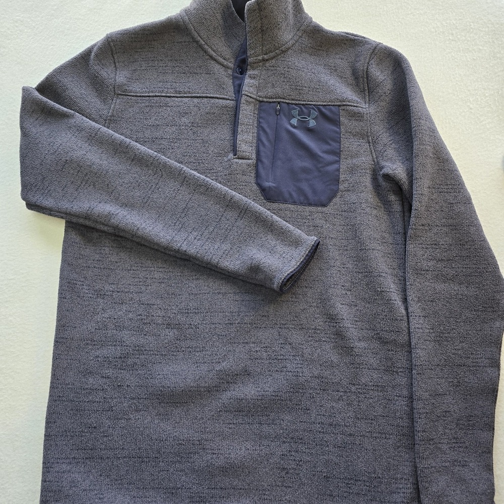 Under Armour Specialist Henley 2.0 Mens M Fleece Pullover Sweater Navy Old Money - Picture 2 of 10